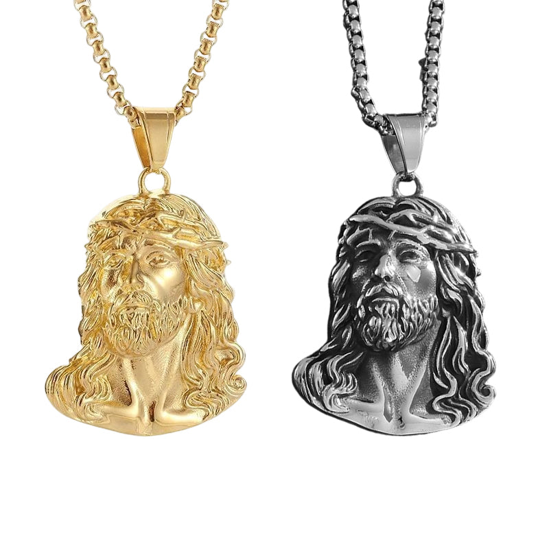 💜 LETZTER TAG DER AKTION – 50 % RABATT 💜Halskette mit Jesus-Kopf-Anhänger