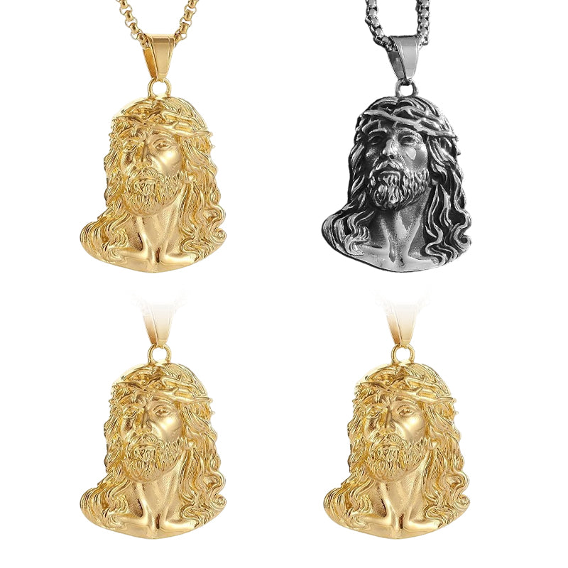 💜 LETZTER TAG DER AKTION – 50 % RABATT 💜Halskette mit Jesus-Kopf-Anhänger