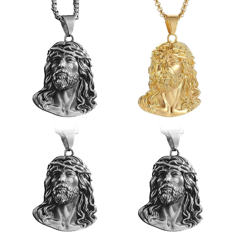 💜 LETZTER TAG DER AKTION – 50 % RABATT 💜Halskette mit Jesus-Kopf-Anhänger