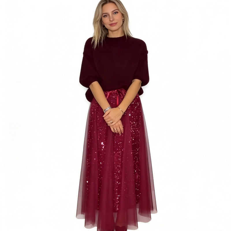 ⌛ Nur noch 3 Tage – 50 % auf alles! ⏰Glitzer-Top und Tüllrock für Damen
