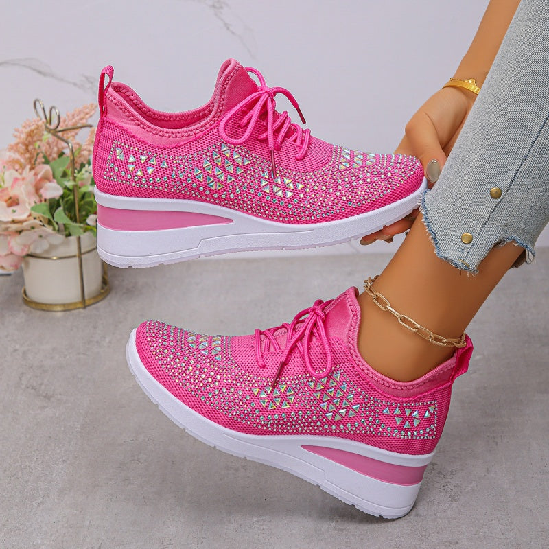 👟 54% RABATT! ✨ Atmungsaktive Sneaker aus Mesh mit Strassverzierung – Funkelndes Design, Leichte Belüftung & Rutschfeste Sohle 💎