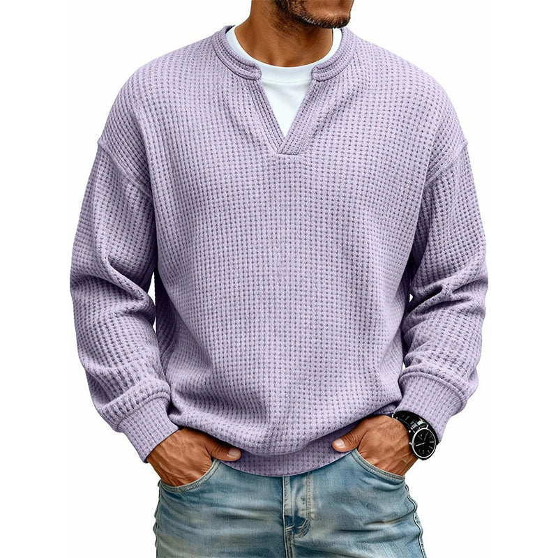 🔥Must-Have🔥👕 Strukturierter Waffel-Pullover für Herren