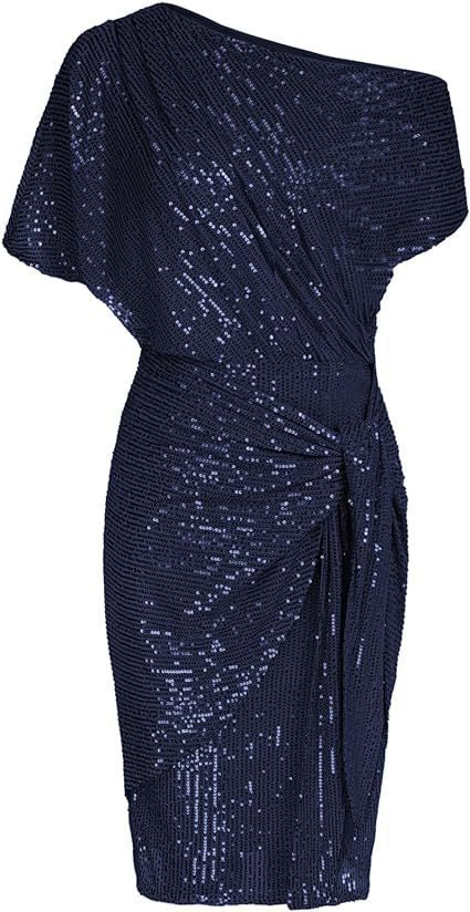 💃 LETZTER TAG - 50% RABATT! ✨ FUNKELNDES RÜSCHENKLEID - Ein Schulterteil mit Glitzer, Elegant für Abendmode und besondere Anlässe 🌟