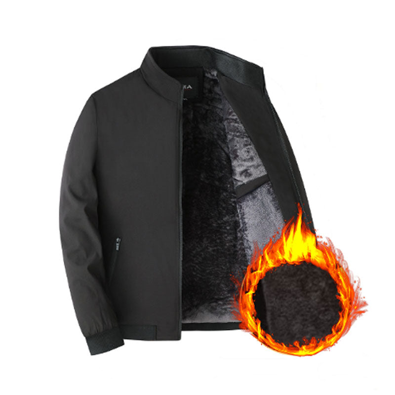 🔥Limitierter Verkauf 50% Rabatt🔥❄️Einfarbige, warme Herrenjacke mit Reißverschluss –💪Knitterfrei, wind-, regen- und schneefest!