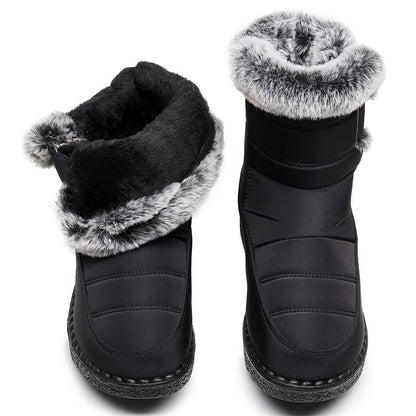 🎄🎁Regalo ideal: botas de nieve antideslizantes de peluche de conejo para mujer.