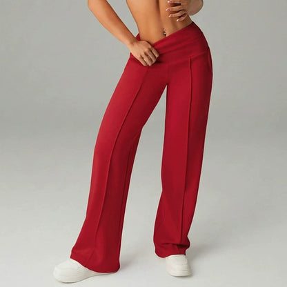 ⏰ 50.000+ VERKAUFT!💕 Damen-Unifarbene Weite Straight-Leg-Hose