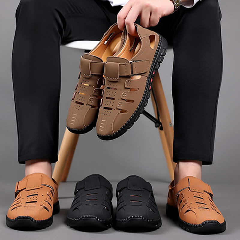 Sandalias de cuero PU de moda con agujeros