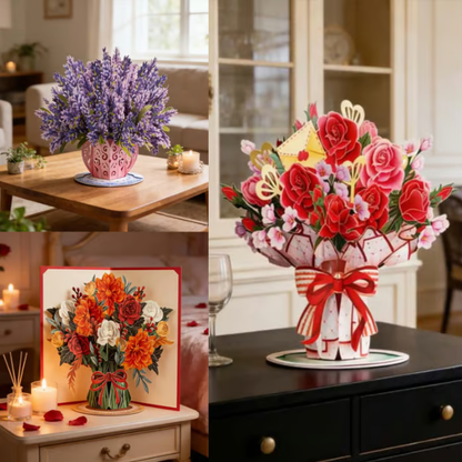 🏆 Über 75.000 Mal verkauft! 🌼💌 Immer blühende 3D-Blumen-Pop-up-Karte – mit personalisierter Liebesbotschaft und ewig blühenden Blumen.