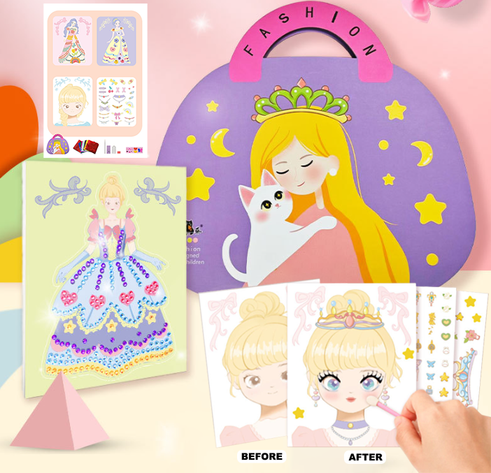 🔥Sonderangebot 50% Rabatt💝3-in-1-Spielset zum Ankleiden und Schminken einer Prinzessin💅