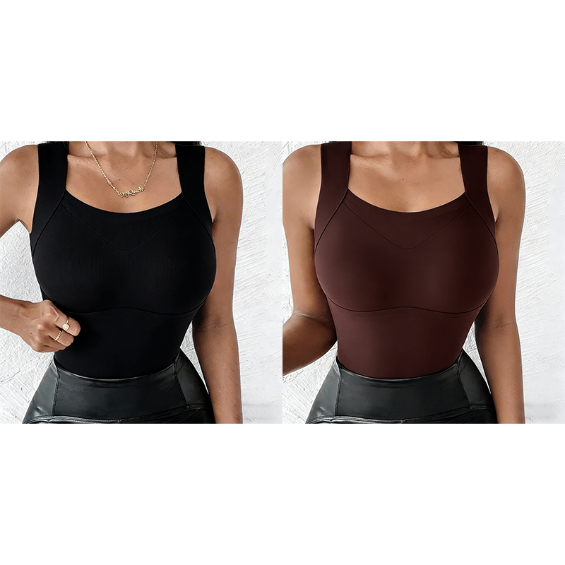 💐Thermische Tank-Tops für Damen mit U-Ausschnitt und integriertem BH💓