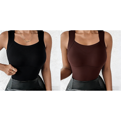 💐Thermische Tank-Tops für Damen mit U-Ausschnitt und integriertem BH💓