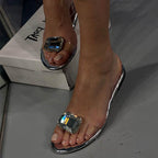 🌸✨2025 Neue Produkte Verkauf - 50% Rabatt🔥Flache Sandalen mit klarem Strassstein für Damen