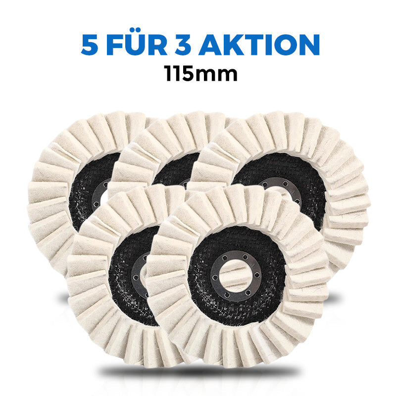💎 Kaufe 1, erhalte 1 gratis! 💎 Wollpolierscheibe für Winkelschleifer – Hochglanz-Spiegelfinish, Langlebig & Vielseitig ✨🔥