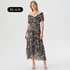 🌸Neuerscheinung 50% RABATT💖 Damen Trägerlos-Kleid mit V-Ausschnitt und Druck