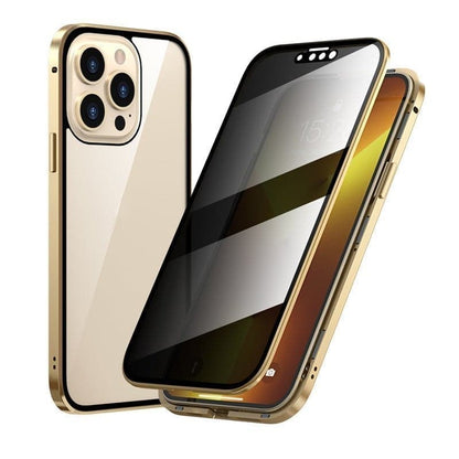 ✨ LETZTER TAG VERKAUF 50% RABATT ✨Magnetische iPhone-Hülle mit Sichtschutzglas und Metallrahmen