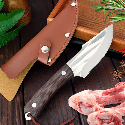 Cuchillo de carne de carne (con recubrimiento de cuero)