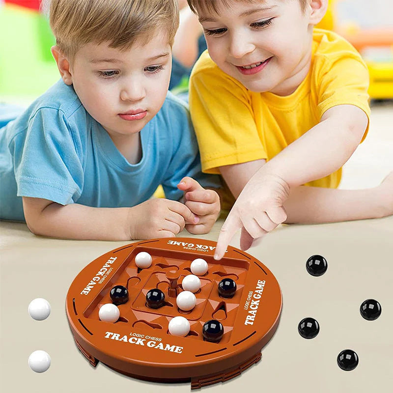 ♟️🌀Logik Schach Track Spielset für 2-4 Spieler, lustige Familien Spieleabend Unterhaltung✨💫