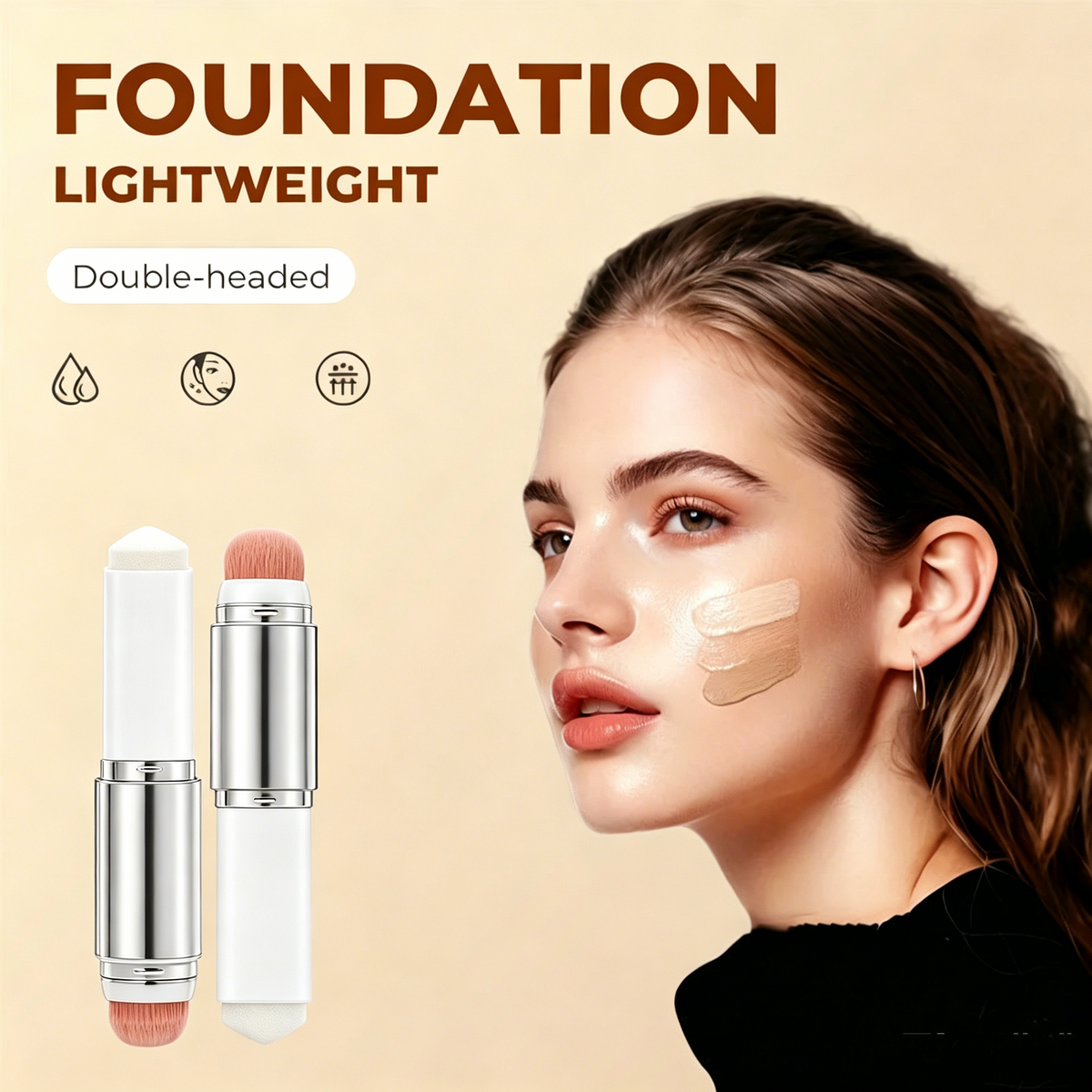 🎉2 zum Preis von 1🎉 [ORIGINALPRODUKT] BLANC Cover Cream Stick V mit abnehmbarem Pinsel – Koreanischer Farbwechsel-Foundation-Stick mit Kollagenkapseln (0,45 oz)