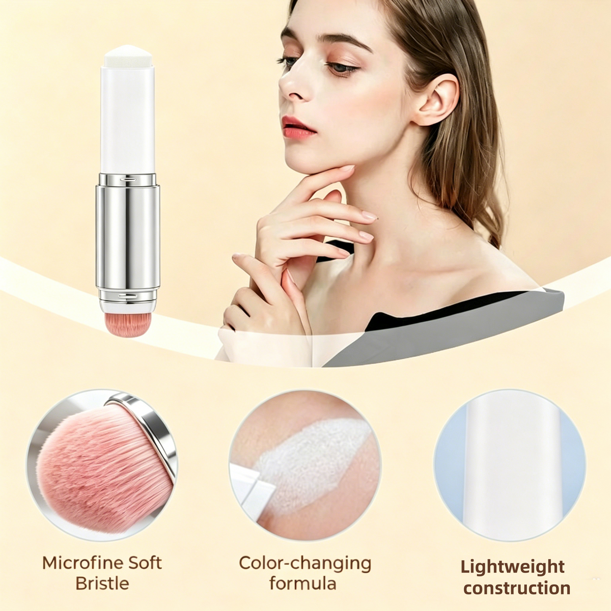 🎉2 zum Preis von 1🎉 [ORIGINALPRODUKT] BLANC Cover Cream Stick V mit abnehmbarem Pinsel – Koreanischer Farbwechsel-Foundation-Stick mit Kollagenkapseln (0,45 oz)
