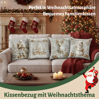⏰Letzter Tag: €12,99 für 4 Stück!!⚡50K+ verkauft!💕Kissenbezug mit Weihnachtsthema🎁