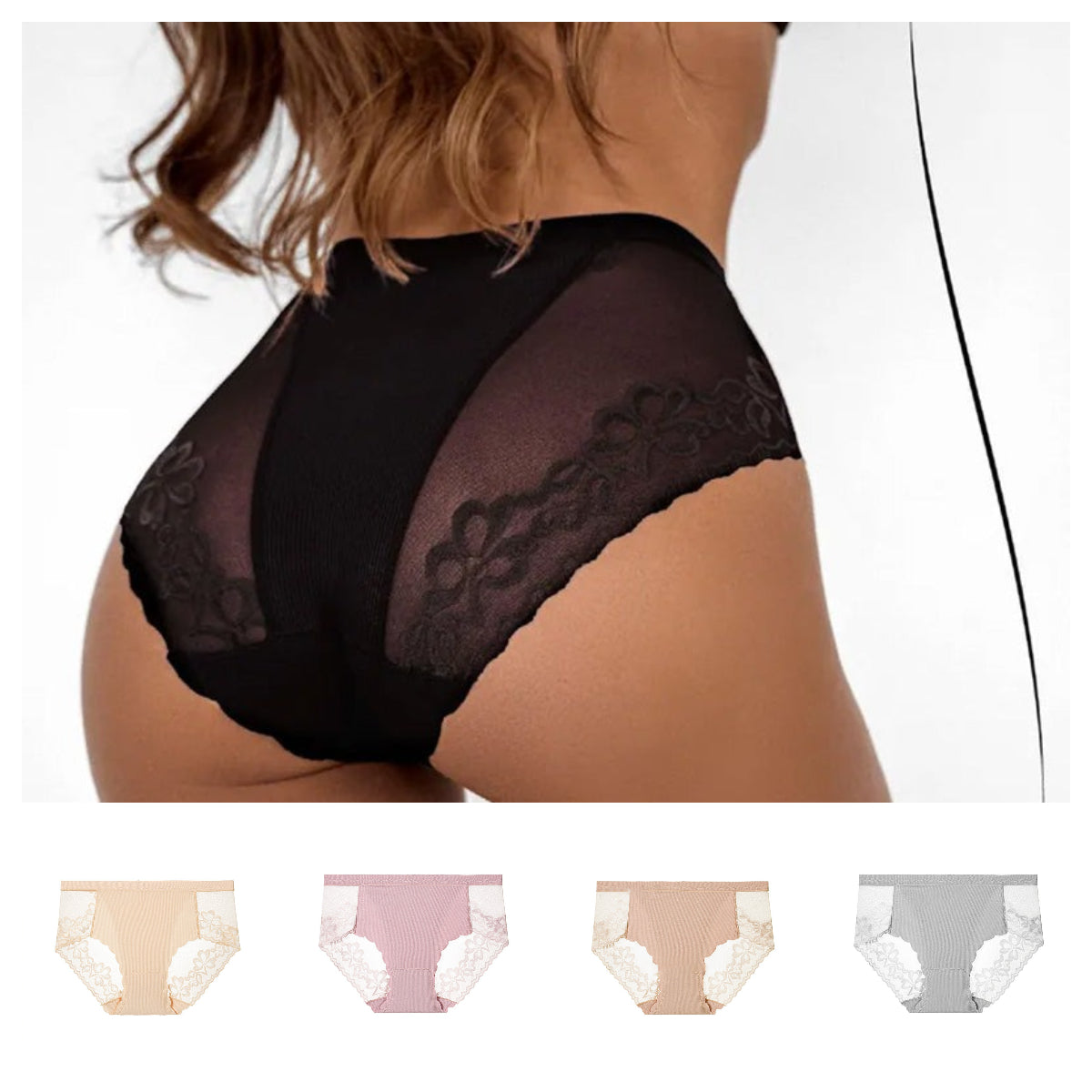 👙Sexy Damenunterwäsche🤩Blumenspitze-Netzstoff🏝️Leicht und atmungsaktiv👙