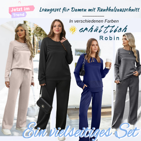 ✨Loungeset für Damen: Top mit Rundhalsausschnitt & Hose mit Kordelzug💖