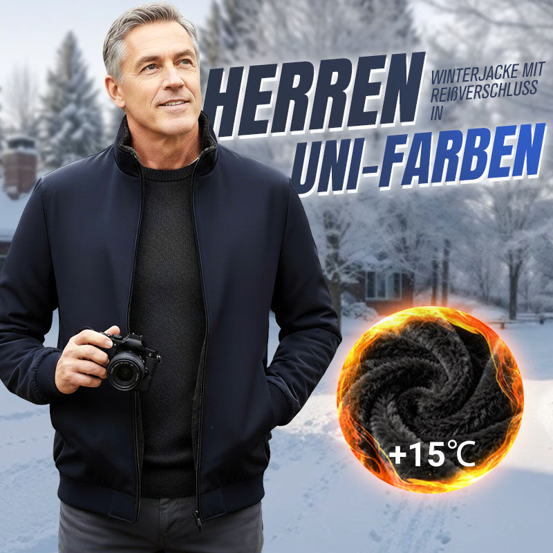 🔥Limitierter Verkauf 50% Rabatt🔥❄️Einfarbige, warme Herrenjacke mit Reißverschluss –💪Knitterfrei, wind-, regen- und schneefest!