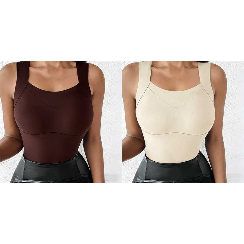 💐Thermische Tank-Tops für Damen mit U-Ausschnitt und integriertem BH💓