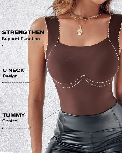 💐Thermische Tank-Tops für Damen mit U-Ausschnitt und integriertem BH💓