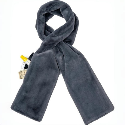 🏆LETZTER TAG SALE 50% RABATT🔥⚡50K+ verkauft!🧣Ultraweicher Kunstfell-Durchziehschal mit geheimer Reißverschlusstasche