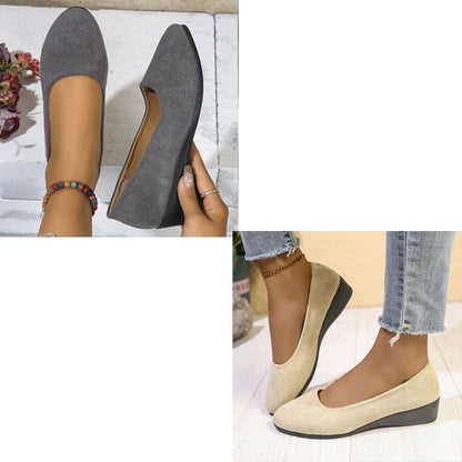 Zapatos elegantes, ligeros y sin cuña sin tacones con tacones bajos