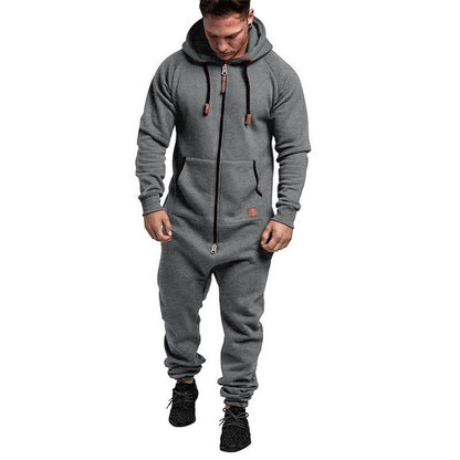 Kapuzen-Fleece-Einteiler in Uni-Farbe – Warm und gemütlich für Winter & Zuhause