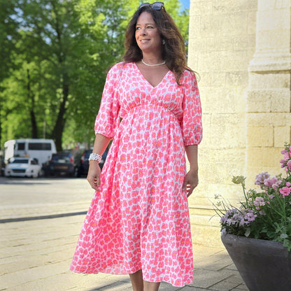 🏖️Sommer-Sonderverkauf 50% Rabatt!!🎀Damenkleid mit V-Ausschnitt und Druck