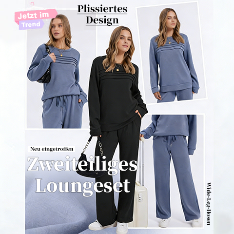 ✨Loungeset für Damen: Top mit Rundhalsausschnitt & Hose mit Kordelzug💖