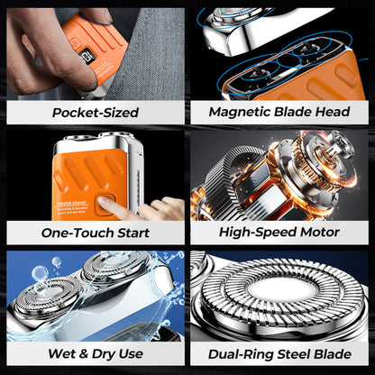 🔥2026 New Arrivals: 50% OFF for a Limited Time!🔥Mini Electric Rotary Dual Ring Pocket Shaver
