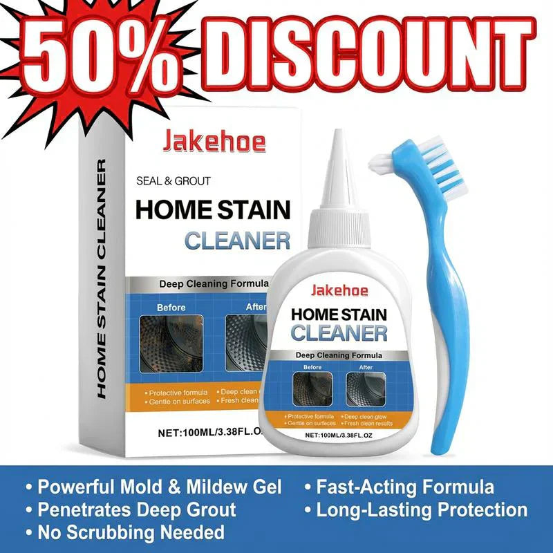 🔥50% RABATT!!!🔥 Schimmelentferner-Gel mit Scheuerbürste – Effektiver Schimmelentferner für Waschmaschinen-Dichtungen, Duschfugen, Fliesenfugen und Badezimmer