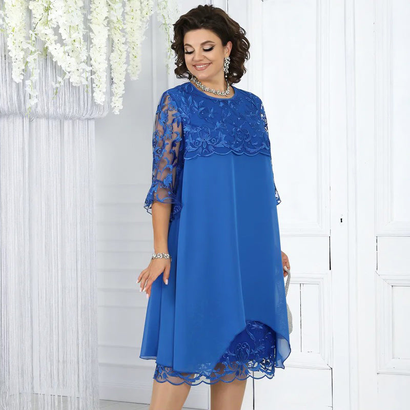 ⏳Begrenzte Zeit 50% Rabatt💥Pitzen-Midikleid für Damen in lockerer Passform