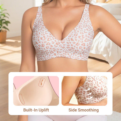 2-teiliges Set Recommended 💕 Jelly Wireless Damen Bequeme Wireless BHs Push-Up Bralettes Nahtlose T-Shirt-BHs Tiefer V-Alltags-BHs