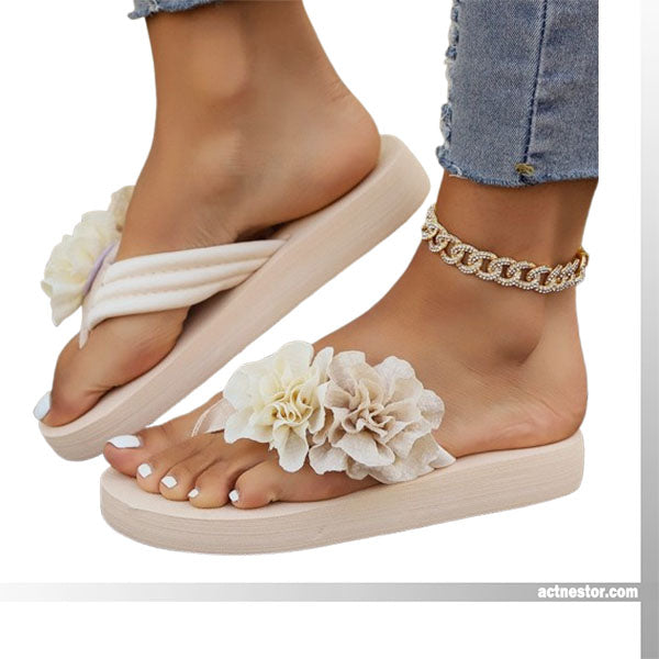 Sandalias de playa que no son de ventas para mujeres con detalles florales