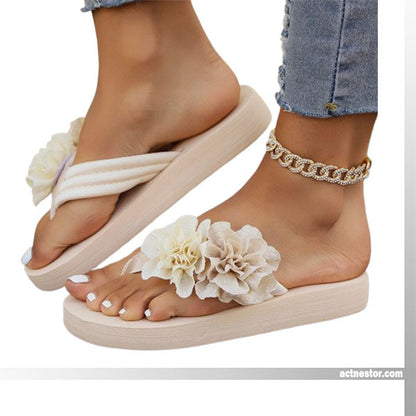 Sandalias de playa que no son de ventas para mujeres con detalles florales