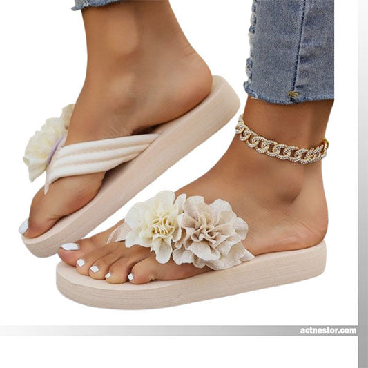 Sandalias de playa que no son de ventas para mujeres con detalles florales