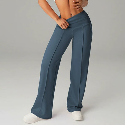 ⏰ 50.000+ VERKAUFT!💕 Damen-Unifarbene Weite Straight-Leg-Hose