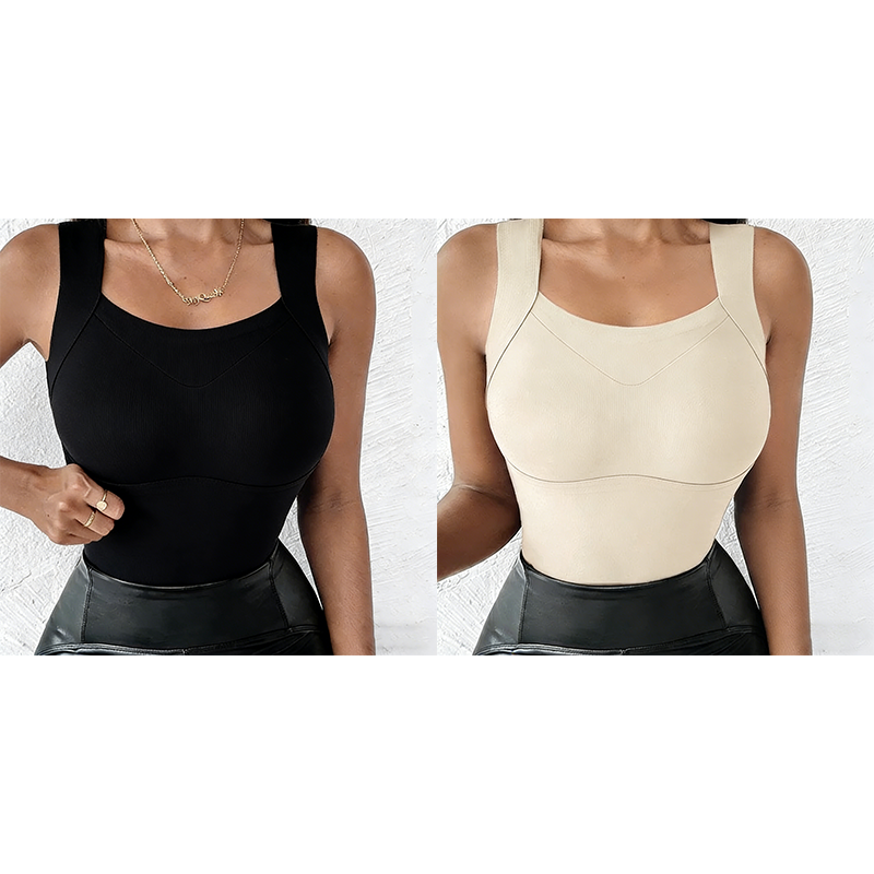 💐Thermische Tank-Tops für Damen mit U-Ausschnitt und integriertem BH💓