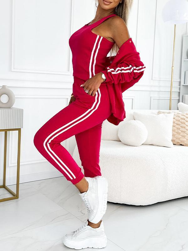 ⏳Begrenzte Zeit 50% Rabatt💥Dreiteiliges Set aus Baseballjacke und -hose für Damen
