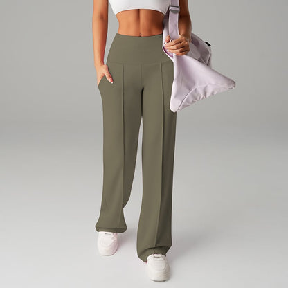 ⏰ 50.000+ VERKAUFT!💕 Damen-Unifarbene Weite Straight-Leg-Hose