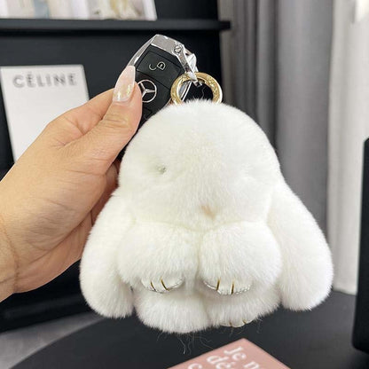 🎄💕Heißer Weihnachtsverkauf🎁Handgemachte weiche Hasen-PomPom-Anhänger🐰