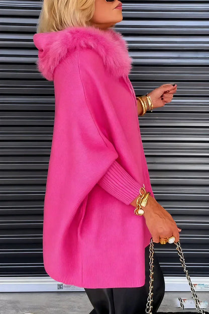 ⏳Zeitlich begrenzt 50 % Rabatt💥Damenjacke mit Fellkragen in Uni-Farbe für den Freizeitlook