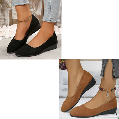 Zapatos elegantes, ligeros y sin cuña sin tacones con tacones bajos