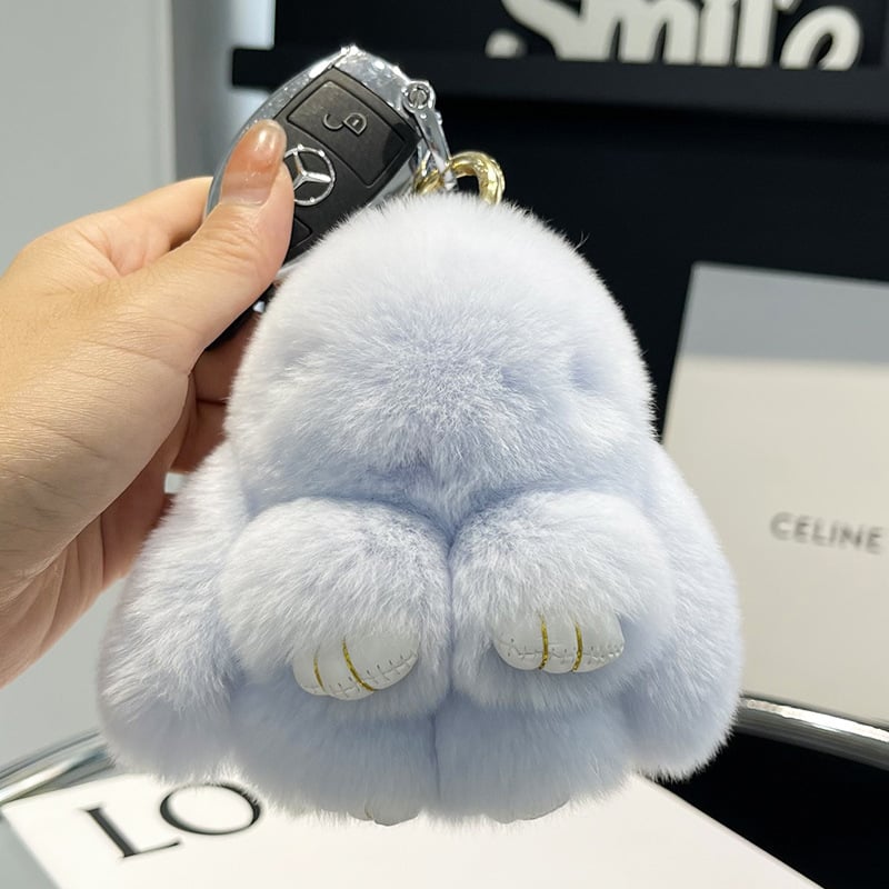🎄💕Heißer Weihnachtsverkauf🎁Handgemachte weiche Hasen-PomPom-Anhänger🐰