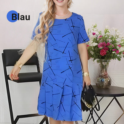🔥Venta caliente en🌈¡Vestido plisado de manga corta estampado moderno para mujer! 🔥